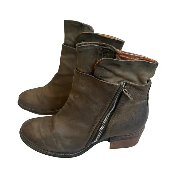 A.S. 98 Cadmus Distressed Leather Motorcycle Boot, Sz 41 - Picture 5 of 16